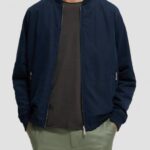 άνδρες αναστρέψιμο bomber jacket ναυτικό/στρατός λουλούδι αοπ 0J8D573 είδη ένδυσης Scotch & Soda