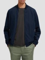 άνδρες αναστρέψιμο bomber jacket ναυτικό/στρατός λουλούδι αοπ 0J8D573 είδη ένδυσης Scotch & Soda