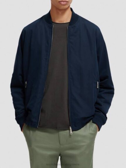 άνδρες αναστρέψιμο bomber jacket ναυτικό/στρατός λουλούδι αοπ 0J8D573 είδη ένδυσης Scotch & Soda