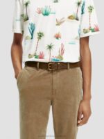 άνδρες δερμάτινη ζώνη χακί 0J8D721 αξεσουάρ Scotch & Soda