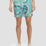 άνδρες εμπριμέ tie-dye σορτς μαγιό μεσαίου μήκους βαφή λουλουδιών μέντας 0J8D685 είδη ένδυσης Scotch & Soda