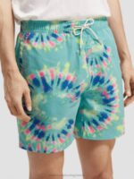 άνδρες εμπριμέ tie-dye σορτς μαγιό μεσαίου μήκους βαφή λουλουδιών μέντας 0J8D685 είδη ένδυσης Scotch & Soda - Image 4