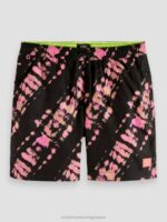 άνδρες εμπριμέ tie-dye σορτς μαγιό μεσαίου μήκους βαφή μαύρης γραβάτας 0J8D686 είδη ένδυσης Scotch & Soda - Image 5
