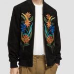 άνδρες κεντημένο καστόρι bomber jacket μαύρος 0J8D563 είδη ένδυσης Scotch & Soda