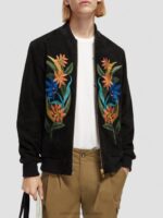 άνδρες κεντημένο καστόρι bomber jacket μαύρος 0J8D563 είδη ένδυσης Scotch & Soda
