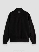 άνδρες κεντημένο καστόρι bomber jacket μαύρος 0J8D563 είδη ένδυσης Scotch & Soda - Image 6