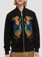 άνδρες κεντημένο καστόρι bomber jacket μαύρος 0J8D563 είδη ένδυσης Scotch & Soda - Image 8