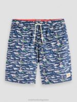 άνδρες μακρυά εμπριμέ κολύμπι κοντά blue wave surf aop 0J8D678 είδη ένδυσης Scotch & Soda - Image 5