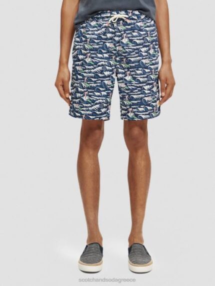 άνδρες μακρυά εμπριμέ κολύμπι κοντά blue wave surf aop 0J8D678 είδη ένδυσης Scotch & Soda