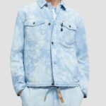 άνδρες Μπουφάν φορτηγατζή τζιν με tie-dye combo α 0J8D576 είδη ένδυσης Scotch & Soda