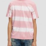 άνδρες οργανική γραβάτα t-shirt με χαλαρή εφαρμογή τριαντάφυλλο 0J8D390 είδη ένδυσης Scotch & Soda