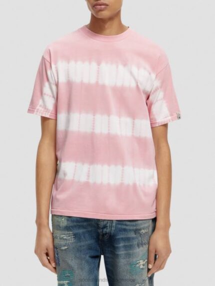 άνδρες οργανική γραβάτα t-shirt με χαλαρή εφαρμογή τριαντάφυλλο 0J8D390 είδη ένδυσης Scotch & Soda
