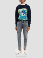 άνδρες οργανικό πουλόβερ intarsia artwork combo α 0J8D641 είδη ένδυσης Scotch & Soda - Image 2