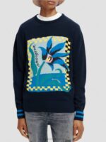 άνδρες οργανικό πουλόβερ intarsia artwork combo α 0J8D641 είδη ένδυσης Scotch & Soda