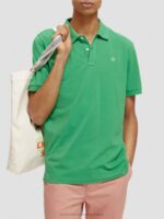 άνδρες πικέ πόλο από βιολογικό βαμβάκι amazon green 0J8D460 είδη ένδυσης Scotch & Soda