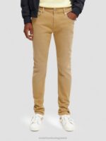 άνδρες το skim super slim fit βαμμένο με τζιν άμμος 0J8D580 είδη ένδυσης Scotch & Soda