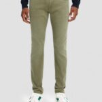 άνδρες το skim super slim fit βαμμένο με τζιν στρατιωτικό πράσινο 0J8D582 είδη ένδυσης Scotch & Soda