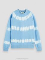 άνδρες φούτερ tie-dye με χαλαρή εφαρμογή ουρανός 0J8D546 είδη ένδυσης Scotch & Soda - Image 5