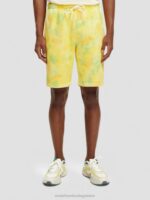 άνδρες χαλαρή εφαρμογή tie-dye sweat σορτς κίτρινη βαφή γραβάτας 0J8D614 είδη ένδυσης Scotch & Soda