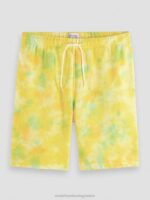 άνδρες χαλαρή εφαρμογή tie-dye sweat σορτς κίτρινη βαφή γραβάτας 0J8D614 είδη ένδυσης Scotch & Soda - Image 5