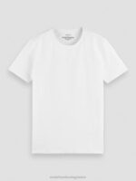 άνδρες T-shirt από οργανικό βαμβάκι άσπρο 0J8D442 είδη ένδυσης Scotch & Soda - Image 4