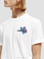 άνδρες T-shirt από οργανικό βαμβάκι άσπρο 0J8D348 είδη ένδυσης Scotch & Soda - Image 8