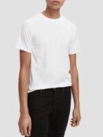 άνδρες T-shirt από οργανικό βαμβάκι άσπρο 0J8D442 είδη ένδυσης Scotch & Soda
