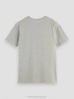 άνδρες T-shirt από οργανικό βαμβάκι γκρι μελανζέ 0J8D444 είδη ένδυσης Scotch & Soda - Image 2