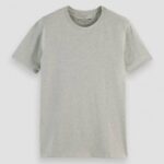 άνδρες T-shirt από οργανικό βαμβάκι γκρι μελανζέ 0J8D444 είδη ένδυσης Scotch & Soda