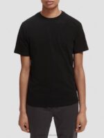 άνδρες T-shirt από οργανικό βαμβάκι μαύρος 0J8D443 είδη ένδυσης Scotch & Soda