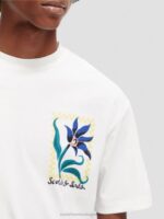 άνδρες T-shirt από οργανικό βαμβάκι με χαλαρή εφαρμογή άσπρο 0J8D417 είδη ένδυσης Scotch & Soda - Image 4