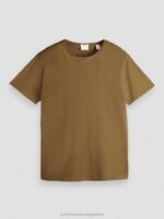 άνδρες T-shirt από οργανικό βαμβάκι με χαλαρή εφαρμογή χακί 0J8D452 είδη ένδυσης Scotch & Soda - Image 4