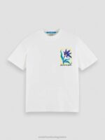 άνδρες T-shirt από οργανικό βαμβάκι με χαλαρή εφαρμογή άσπρο 0J8D417 είδη ένδυσης Scotch & Soda - Image 5