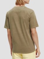 άνδρες T-shirt βαμμένο με κανονική εφαρμογή χακί 0J8D429 είδη ένδυσης Scotch & Soda - Image 3