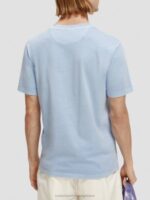 άνδρες T-shirt βαμμένο με κανονική εφαρμογή μπλε της θάλασσας 0J8D432 είδη ένδυσης Scotch & Soda - Image 3