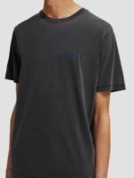 άνδρες T-shirt βαμμένο με κανονική εφαρμογή μαύρος 0J8D430 είδη ένδυσης Scotch & Soda - Image 4