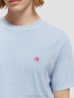 άνδρες T-shirt βαμμένο με κανονική εφαρμογή μπλε της θάλασσας 0J8D432 είδη ένδυσης Scotch & Soda - Image 4