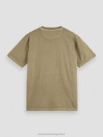 άνδρες T-shirt βαμμένο με κανονική εφαρμογή χακί 0J8D429 είδη ένδυσης Scotch & Soda - Image 6