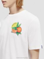 άνδρες T-shirt με κανονική εφαρμογή άσπρο 0J8D435 είδη ένδυσης Scotch & Soda - Image 4