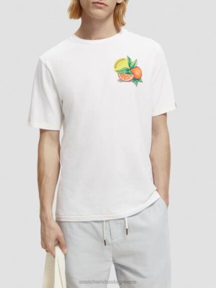 άνδρες T-shirt με κανονική εφαρμογή άσπρο 0J8D435 είδη ένδυσης Scotch & Soda