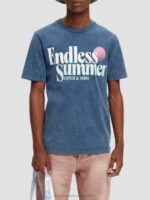 άνδρες T-shirt με κανονική εφαρμογή, βαμμένα με έργα τέχνης θαλάσσια 0J8D354 είδη ένδυσης Scotch & Soda