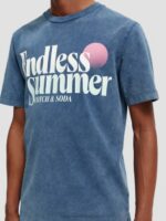 άνδρες T-shirt με κανονική εφαρμογή, βαμμένα με έργα τέχνης θαλάσσια 0J8D354 είδη ένδυσης Scotch & Soda - Image 4