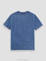 άνδρες T-shirt με κανονική εφαρμογή, βαμμένα με έργα τέχνης θαλάσσια 0J8D354 είδη ένδυσης Scotch & Soda - Image 6