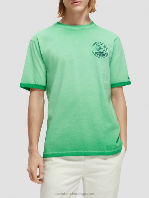 άνδρες T-shirt με κρύα έργα τέχνης amazon green 0J8D376 είδη ένδυσης Scotch & Soda - Image 1