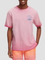 άνδρες T-shirt με κρύα έργα τέχνης κερασόχρωμος 0J8D377 είδη ένδυσης Scotch & Soda