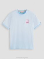 άνδρες T-shirt με κρύα έργα τέχνης μπλε της θάλασσας 0J8D378 είδη ένδυσης Scotch & Soda - Image 5