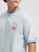 άνδρες T-shirt με κρύα έργα τέχνης μπλε της θάλασσας 0J8D378 είδη ένδυσης Scotch & Soda - Image 8