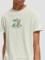 άνδρες T-shirt με λαιμόκοψη με έργα τέχνης μέντα 0J8D381 είδη ένδυσης Scotch & Soda - Image 4
