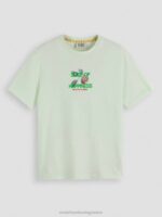 άνδρες T-shirt με λαιμόκοψη με έργα τέχνης μέντα 0J8D381 είδη ένδυσης Scotch & Soda - Image 5