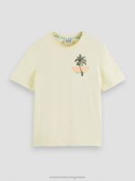 άνδρες T-shirt με λαιμόκοψη με έργα τέχνης μπανάνα 0J8D382 είδη ένδυσης Scotch & Soda - Image 5